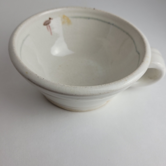 Vintage 1983 Wildflower Pottery Handmade Painted Glazed Soup Bowl Mug Stamped - Picture 1 of 16